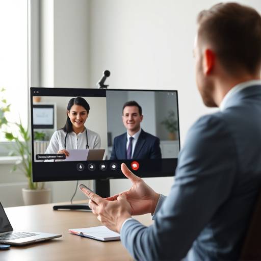Een screenshot van een online interviewtraining platform met een trainer die een webinar geeft over interviewtechnieken.